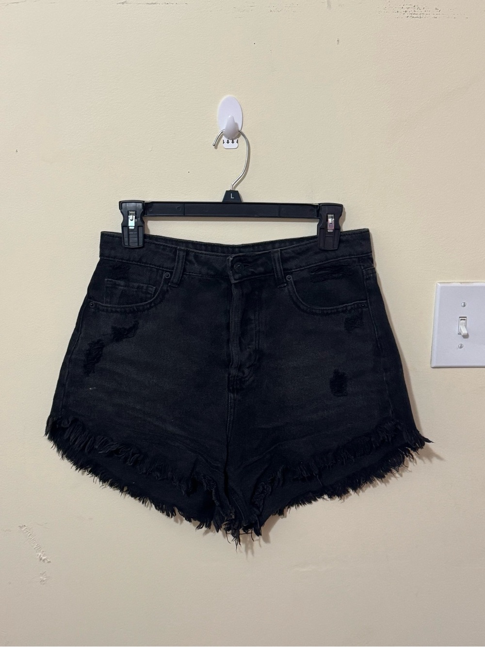 wild fable Black Frayed Hem Denim Shorts